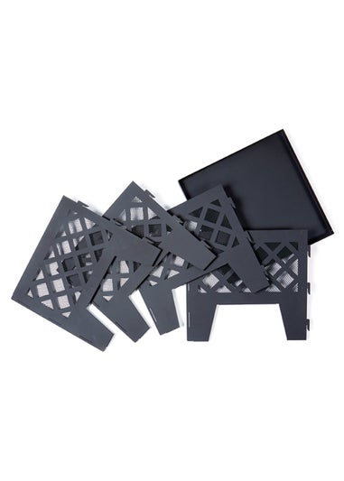 Premier Decorations Black Square Metal Fire Pit