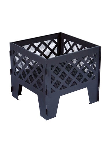 Premier Decorations Black Square Metal Fire Pit