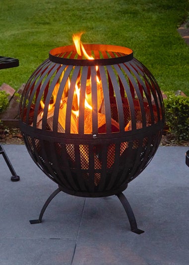 Premier Decorations Black Ball Metal Fire Pit