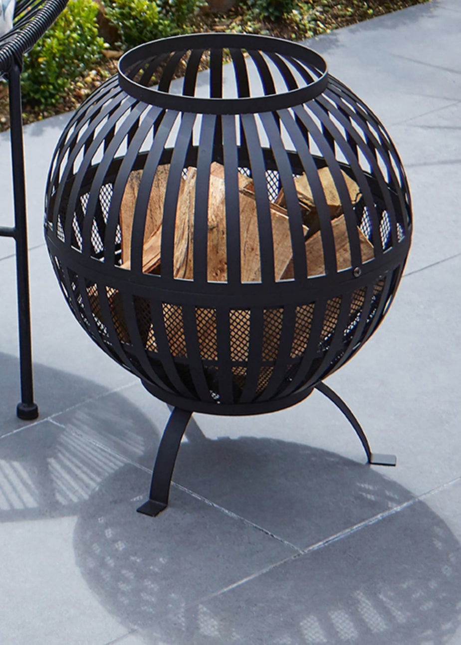 Premier Decorations Black Ball Metal Fire Pit