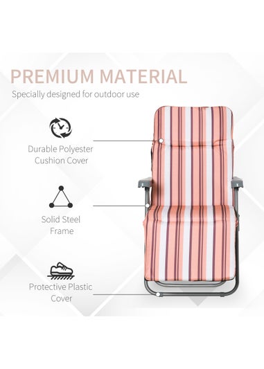 Outsunny Set of 2 Garden Patio Foldable Sun Recliners Loungers