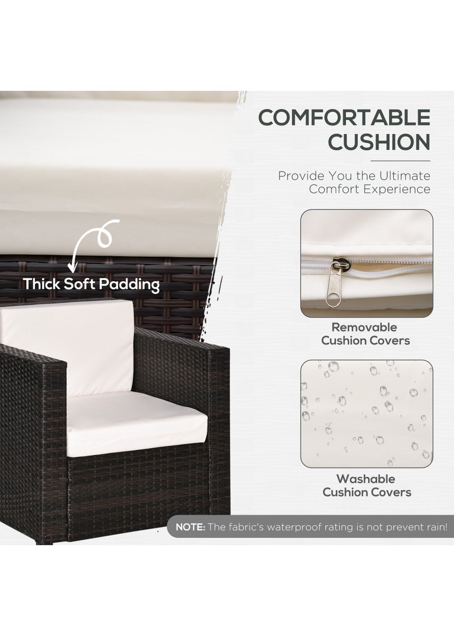 Outsunny 1 Seater Rattan Garden Chair (75cm x 70cm x 80cm)