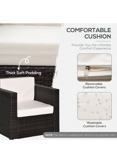 Outsunny 1 Seater Rattan Garden Chair (75cm x 70cm x 80cm)