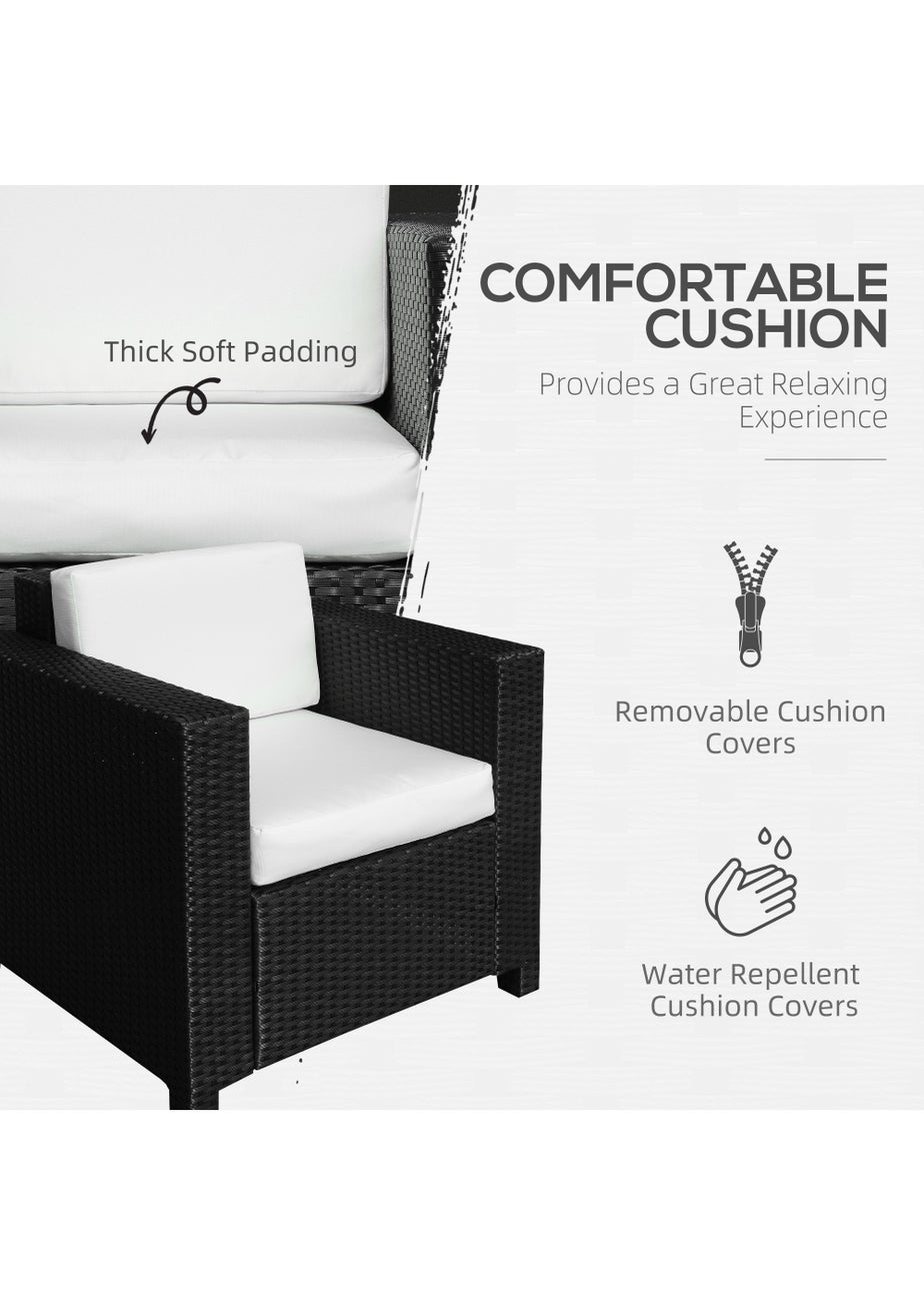 Outsunny 1 Seater Rattan Garden Chair (75cm x 70cm x 80cm)