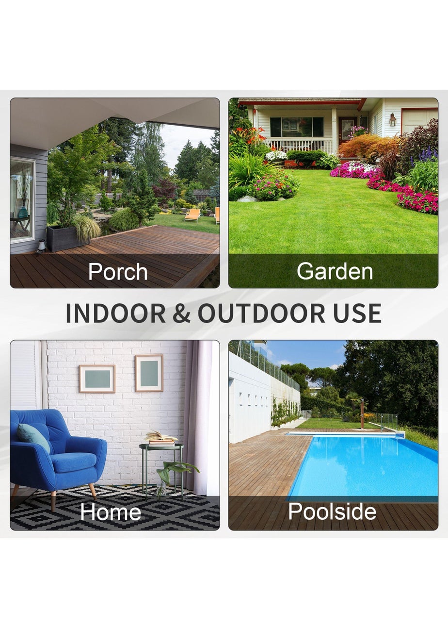 Outsunny Rattan Wicker 3 Seater Sofa with 10 cm Thick Padded Cushion