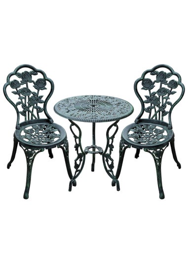 Outsunny 3 Piece Garden Cast Aluminium Bistro Set
