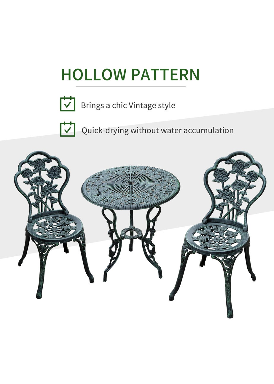 Outsunny 3 Piece Garden Cast Aluminium Bistro Set