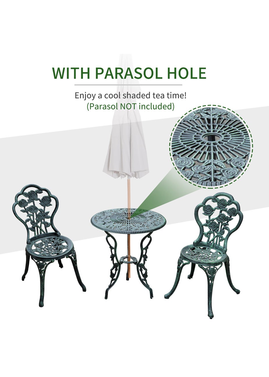 Outsunny 3 Piece Garden Cast Aluminium Bistro Set