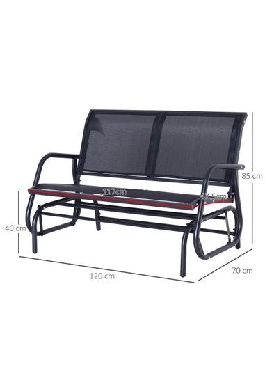 Outsunny 2-Person Outdoor Glider Bench Patio Double Swing Gliding Chair Loveseat