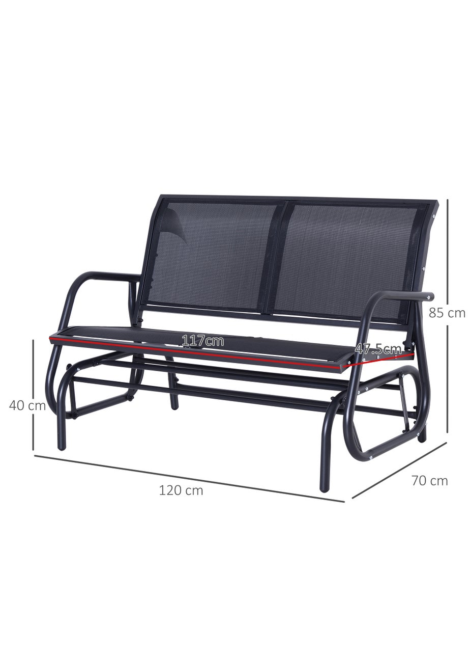 Outsunny 2-Person Outdoor Glider Bench Patio Double Swing Gliding Chair Loveseat