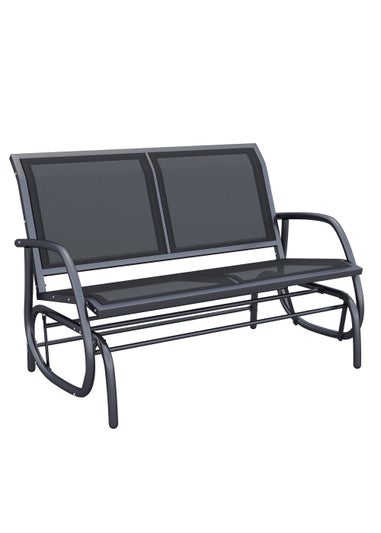 Outsunny 2-Person Outdoor Glider Bench Patio Double Swing Gliding Chair Loveseat