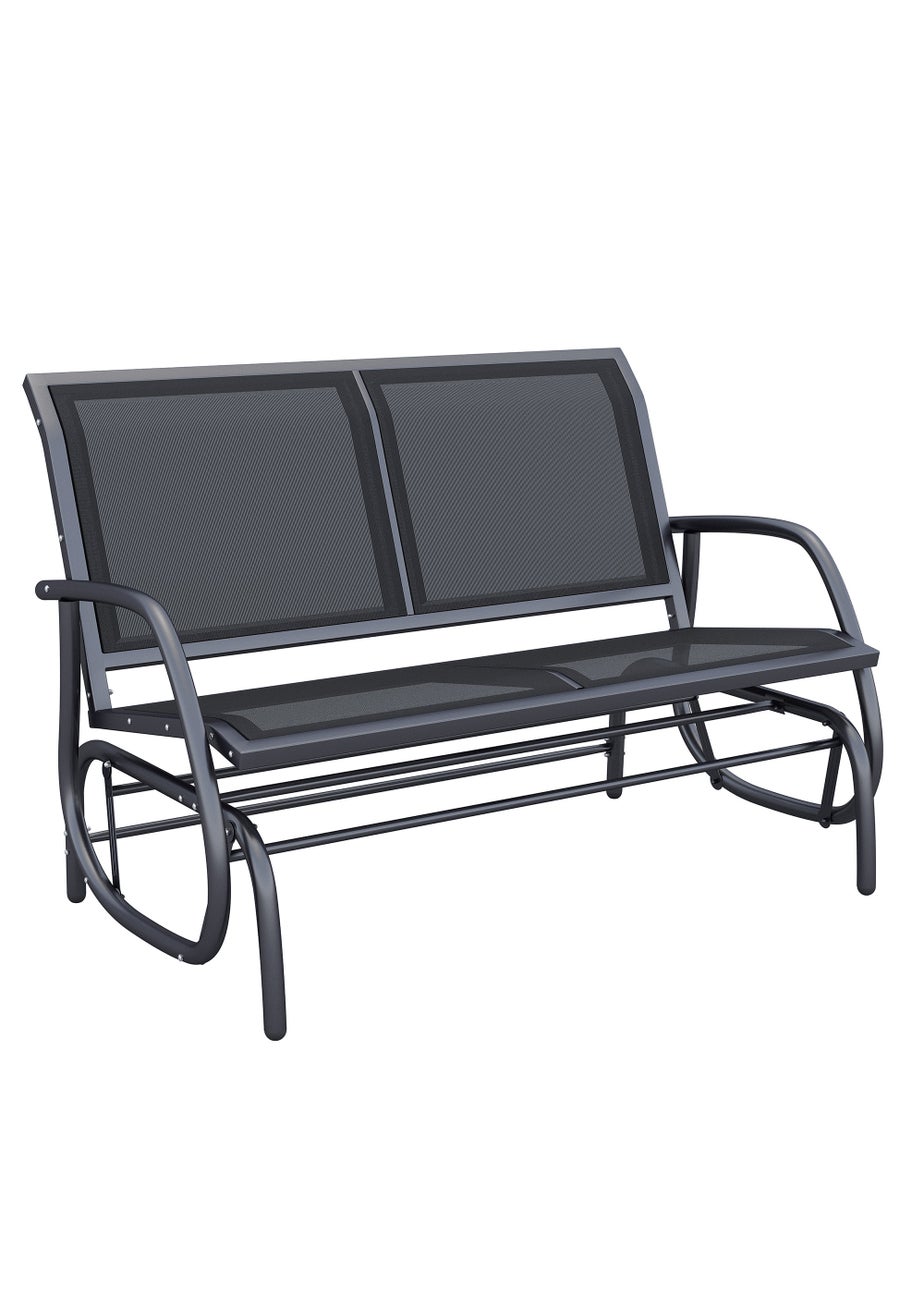 Outsunny 2-Person Outdoor Glider Bench Patio Double Swing Gliding Chair Loveseat