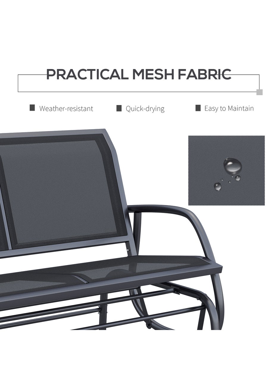 Outsunny 2-Person Outdoor Glider Bench Patio Double Swing Gliding Chair Loveseat