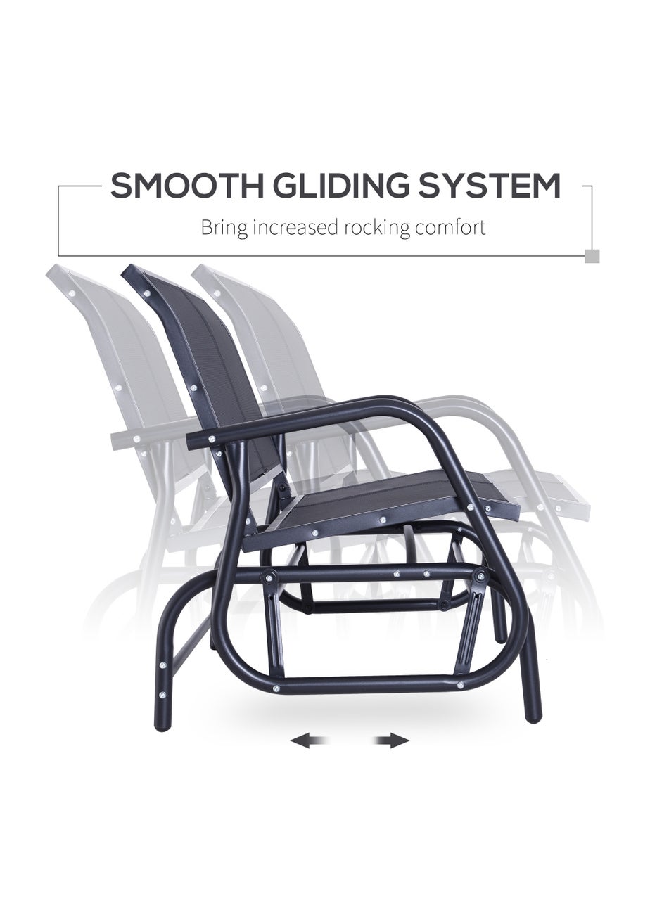 Outsunny 2-Person Outdoor Glider Bench Patio Double Swing Gliding Chair Loveseat