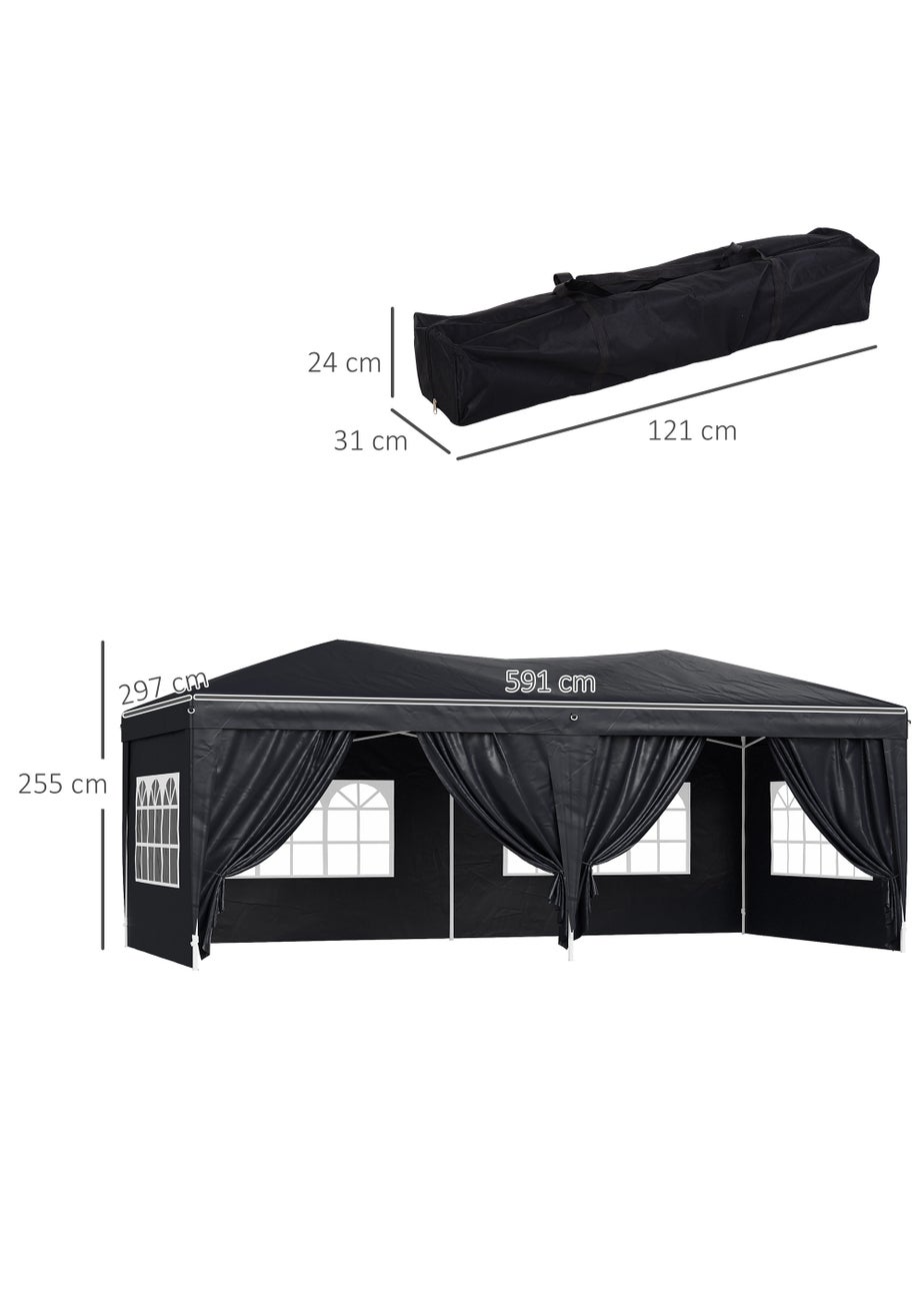 Outsunny Pop Up Garden Gazebo (3m x 6m)