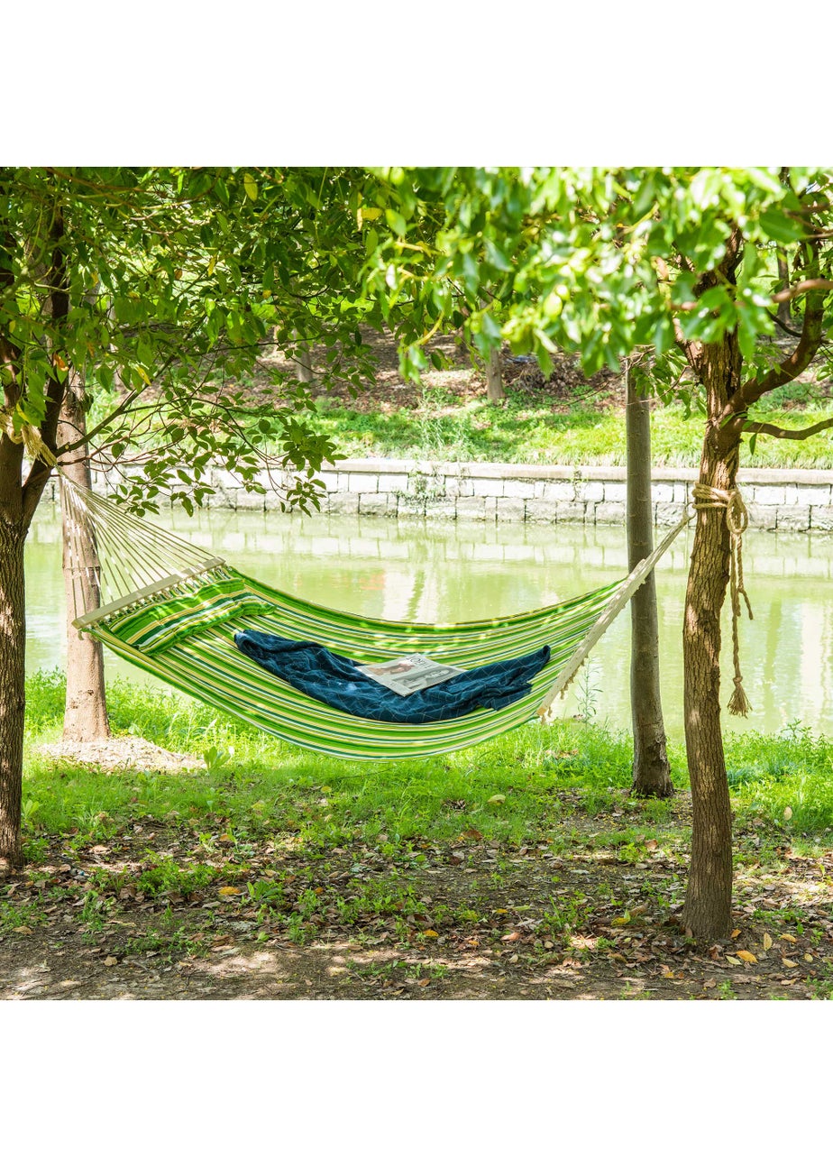 Outsunny Double Cotton Hammock Camping Bed Swing
