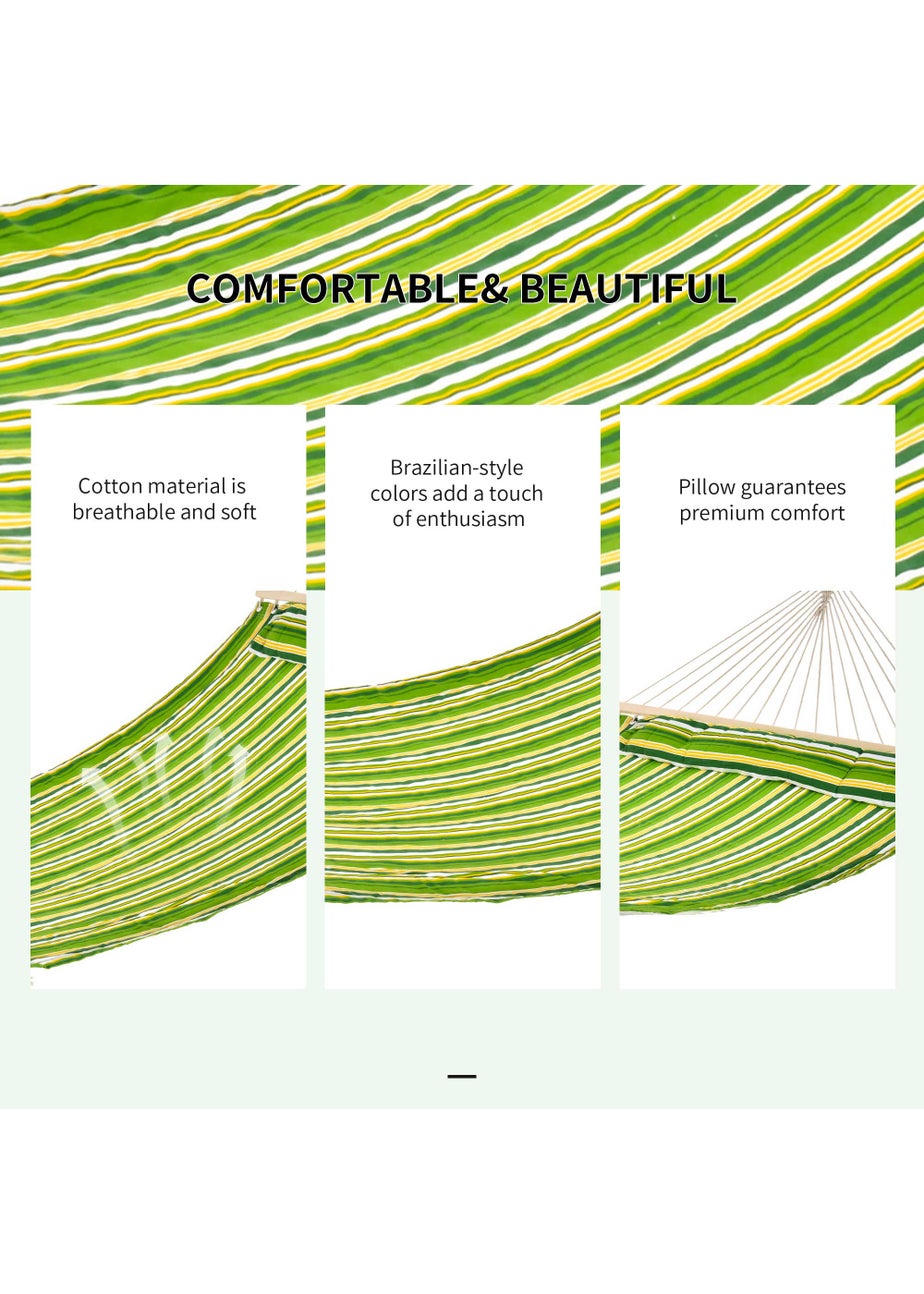 Outsunny Double Cotton Hammock Camping Bed Swing