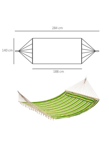 Outsunny Double Cotton Hammock Camping Bed Swing
