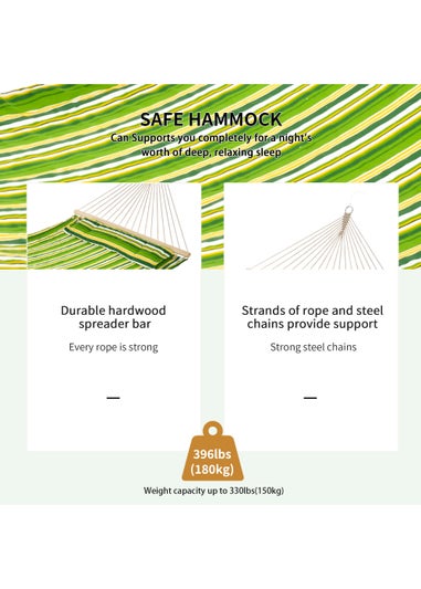 Outsunny Double Cotton Hammock Camping Bed Swing