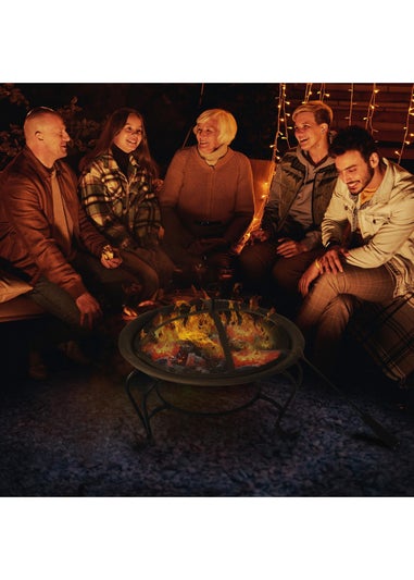 Outsunny Outdoor Fire Pit Wood Log Burning Heater Garden Stove Patio Brazier