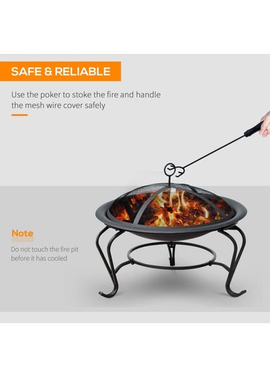 Outsunny Outdoor Fire Pit Wood Log Burning Heater Garden Stove Patio Brazier