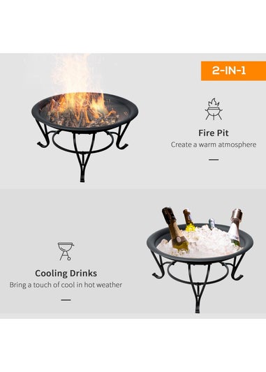 Outsunny Outdoor Fire Pit Wood Log Burning Heater Garden Stove Patio Brazier