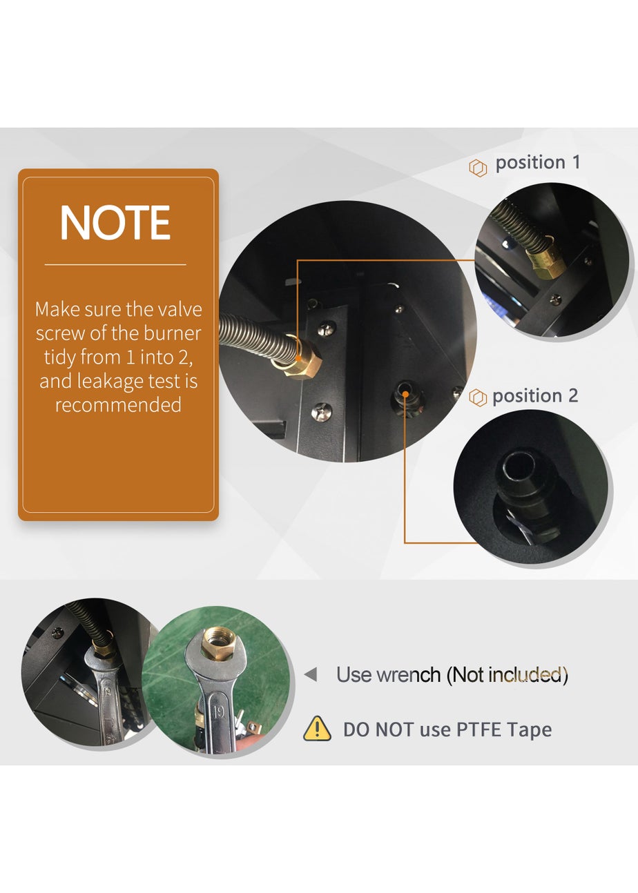 Outsunny 4+1 Gas Burner Grill BBQ Trolley with Storage Side Table and Wheels