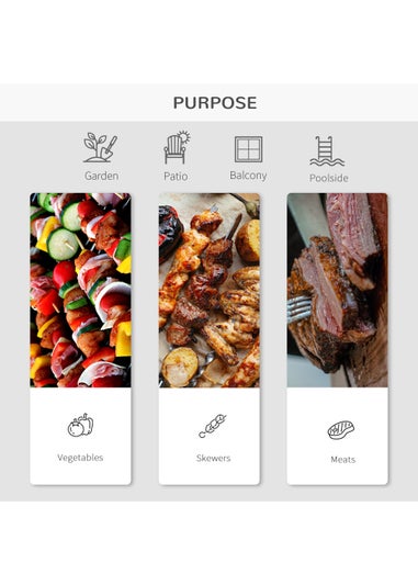 Outsunny Portable Charcoal Barbecue Grill (57cm x 63cm x 94cm)