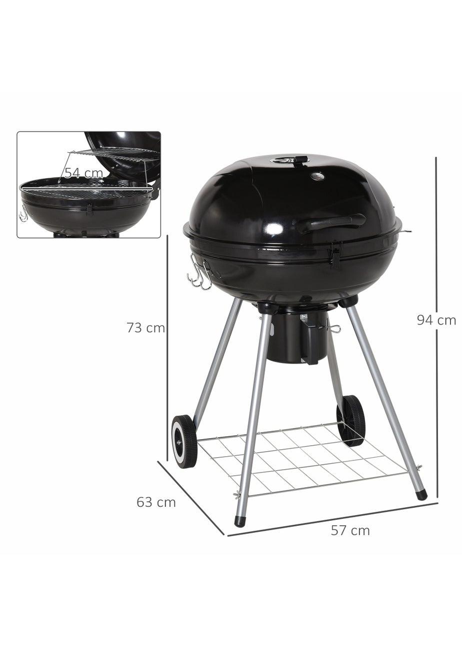 Outsunny Portable Charcoal Barbecue Grill (57cm x 63cm x 94cm)
