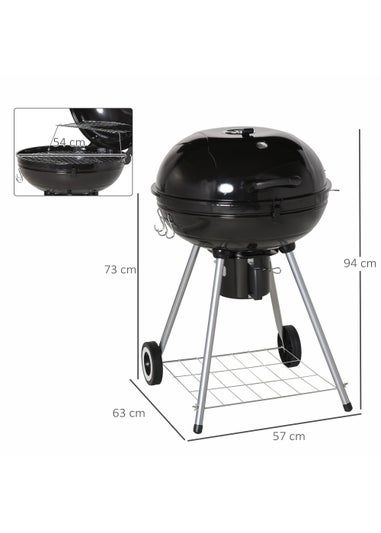Outsunny Portable Charcoal Barbecue Grill (57cm x 63cm x 94cm)