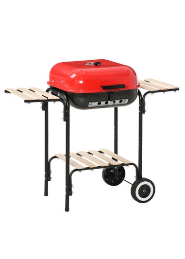 Outsunny Portable Steel Charcoal Barbecue Grill (98cm x 49cm x 81cm)
