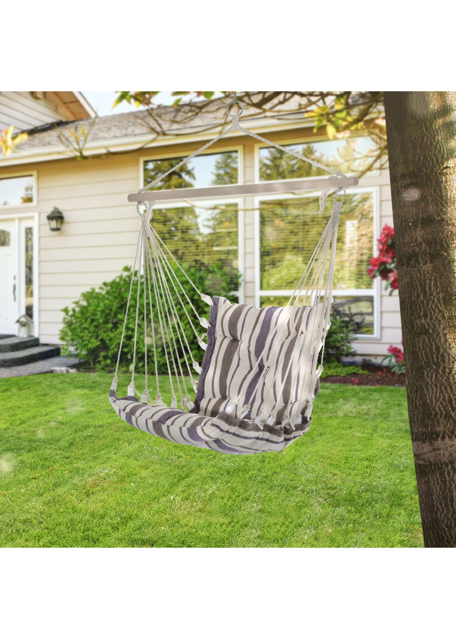 Outsunny Outdoor Hammock Swing Seat with Soft Padded Seat & Backrest