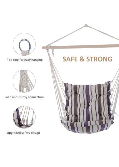 Outsunny Outdoor Hammock Swing Seat with Soft Padded Seat & Backrest
