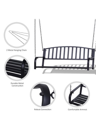 Outsunny 2 Seater Outdoor Swing Bench (127cm x 60cm x 53cm)