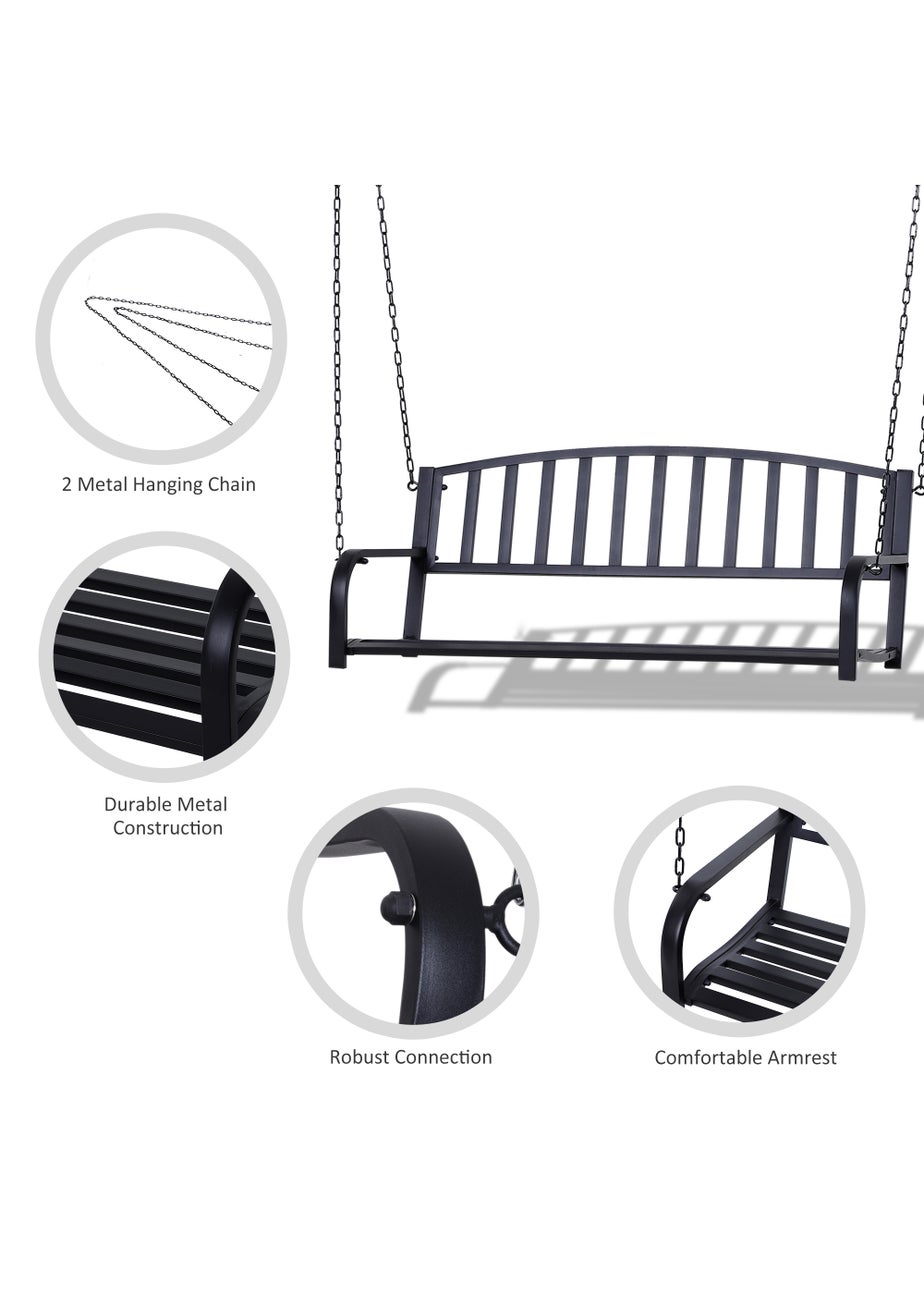 Outsunny 2 Seater Outdoor Swing Bench (127cm x 60cm x 53cm)