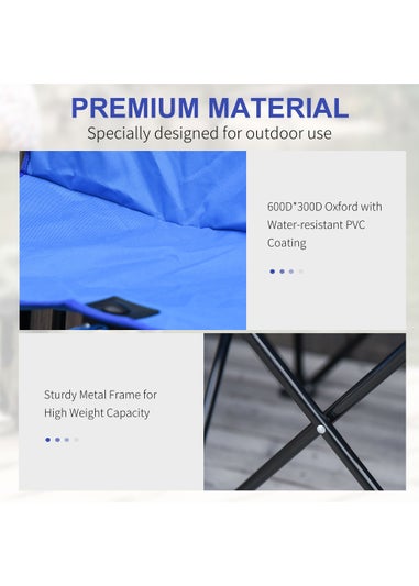 Outsunny 6 Seater Folding Bench, Outdoor Camping Chair Portable Sports Spectator Chair