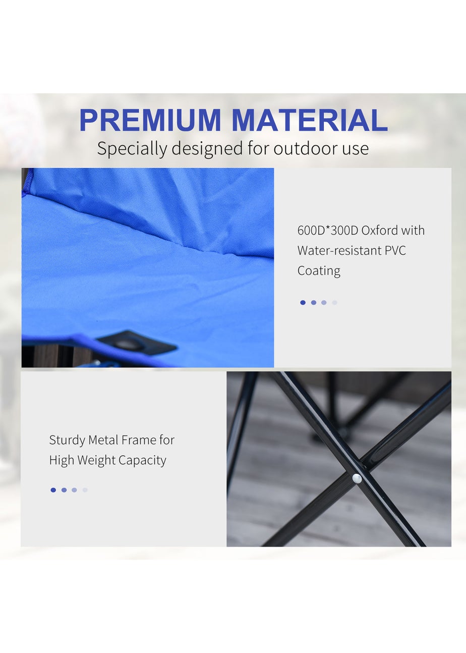 Outsunny 6 Seater Folding Bench, Outdoor Camping Chair Portable Sports Spectator Chair