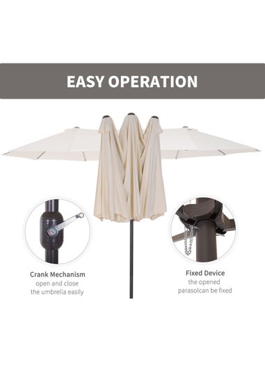 Outsunny Double-Sided Garden Parasol (4.6m) - NO BASE