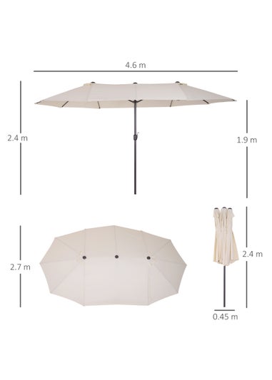 Outsunny Double-Sided Garden Parasol (4.6m) - NO BASE