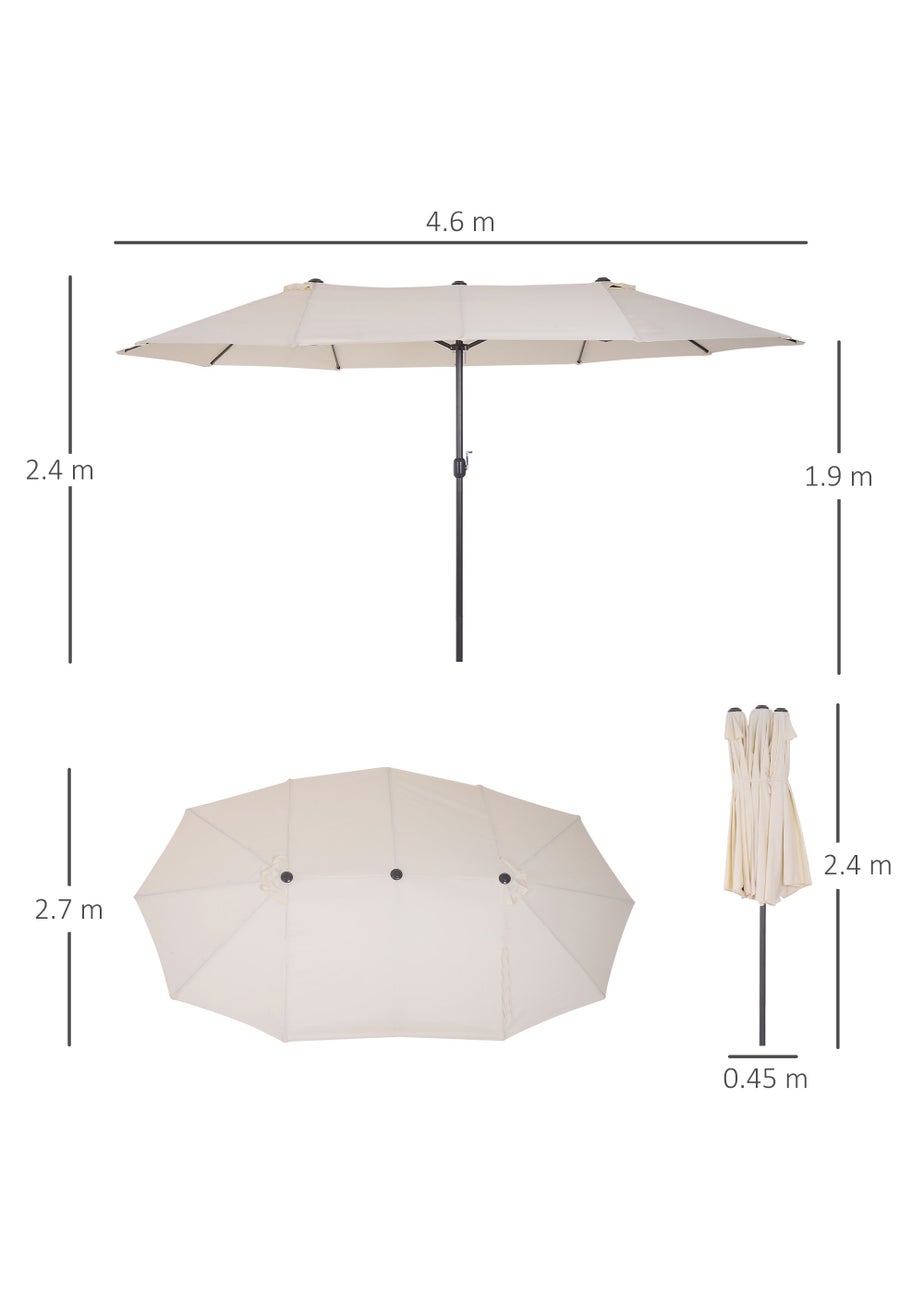 Outsunny Double-Sided Garden Parasol (4.6m) - NO BASE
