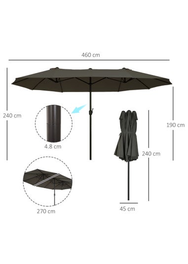 Outsunny Double-Sided Garden Parasol (4.6m) - NO BASE