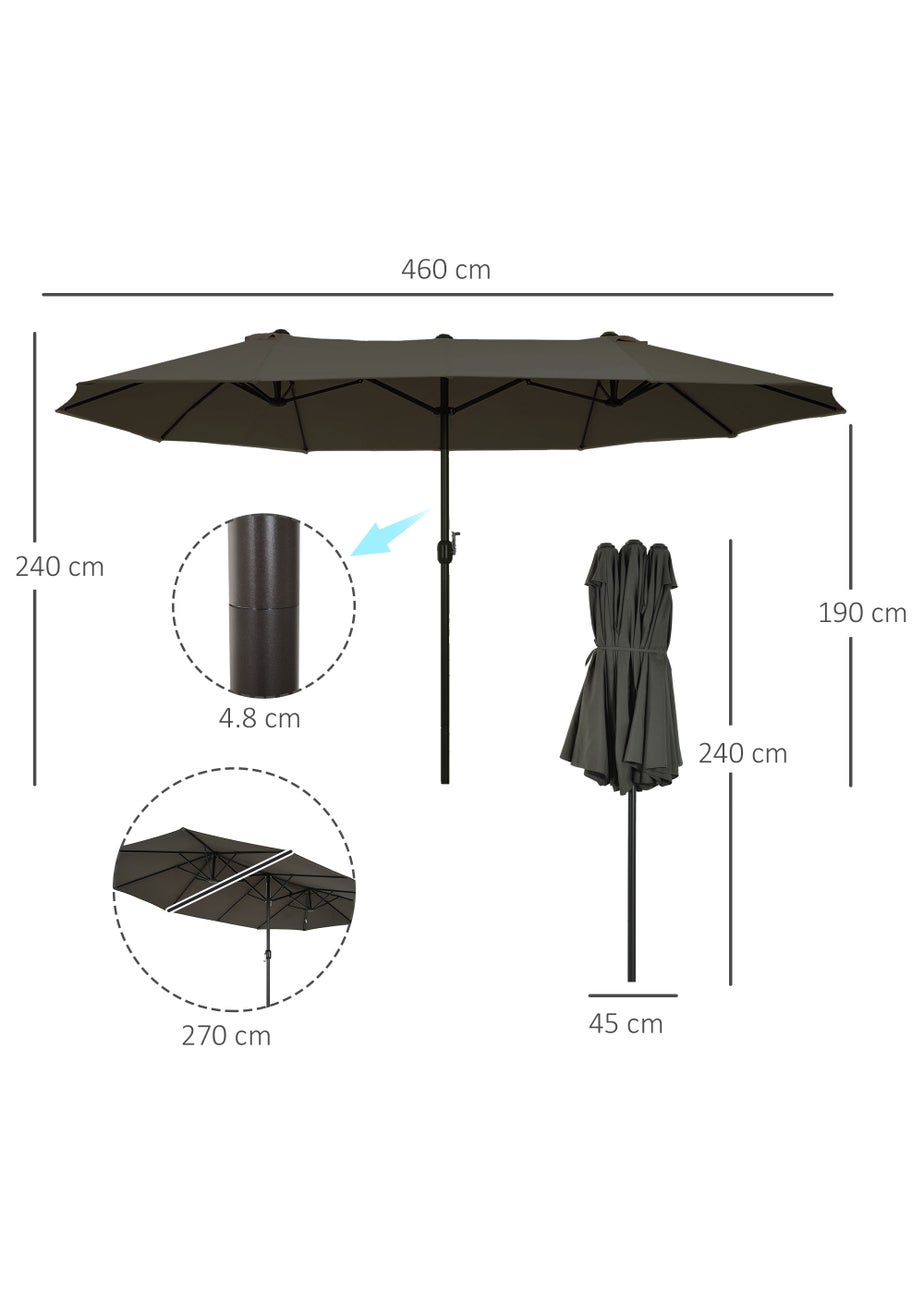 Outsunny Double-Sided Garden Parasol (4.6m) - NO BASE