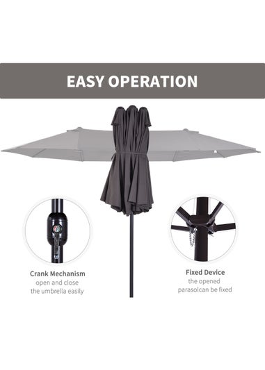 Outsunny Double-Sided Garden Parasol (4.6m) - NO BASE