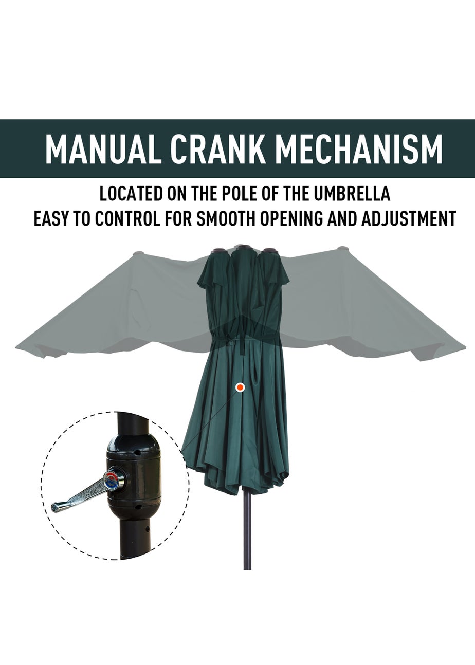 Outsunny Double-Sided Garden Parasol (4.6m) - NO BASE