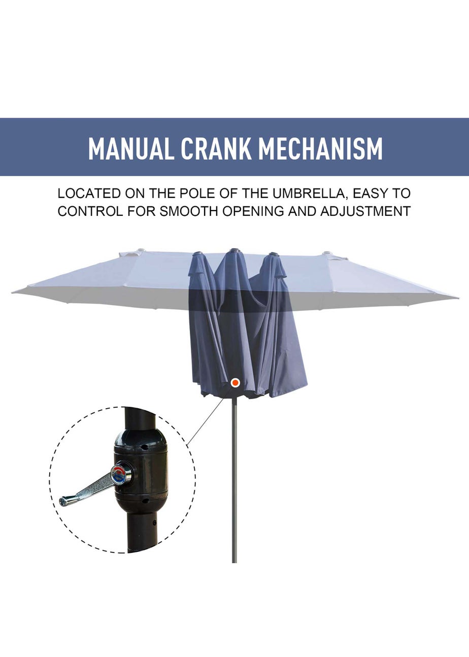 Outsunny Double-Sided Garden Parasol (4.6m) - NO BASE