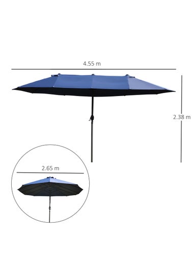 Outsunny Double-Sided Garden Parasol (4.6m) - NO BASE