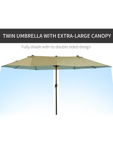 Outsunny Double-Sided Garden Parasol (4.6m) - NO BASE