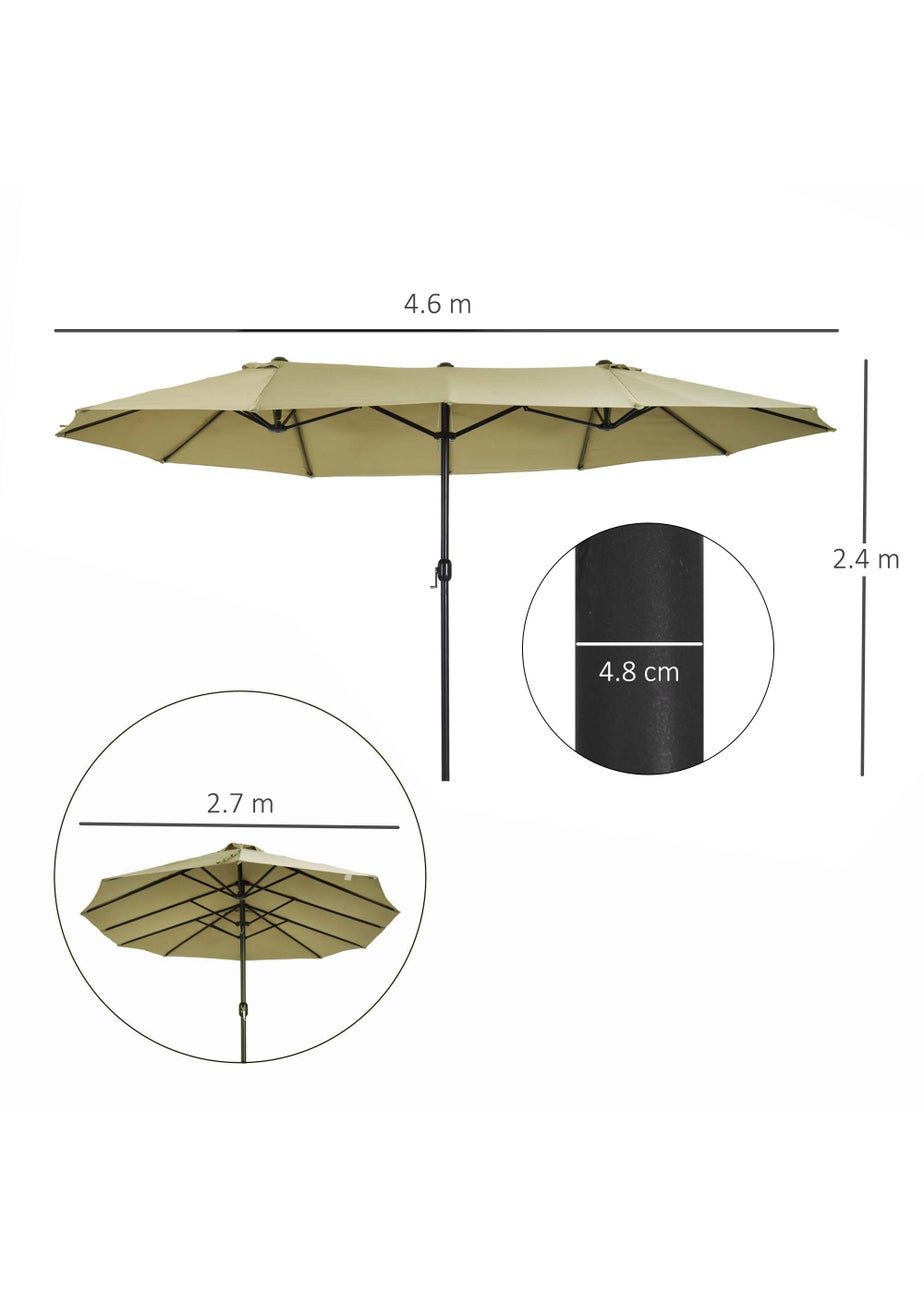 Outsunny Double-Sided Garden Parasol (4.6m) - NO BASE
