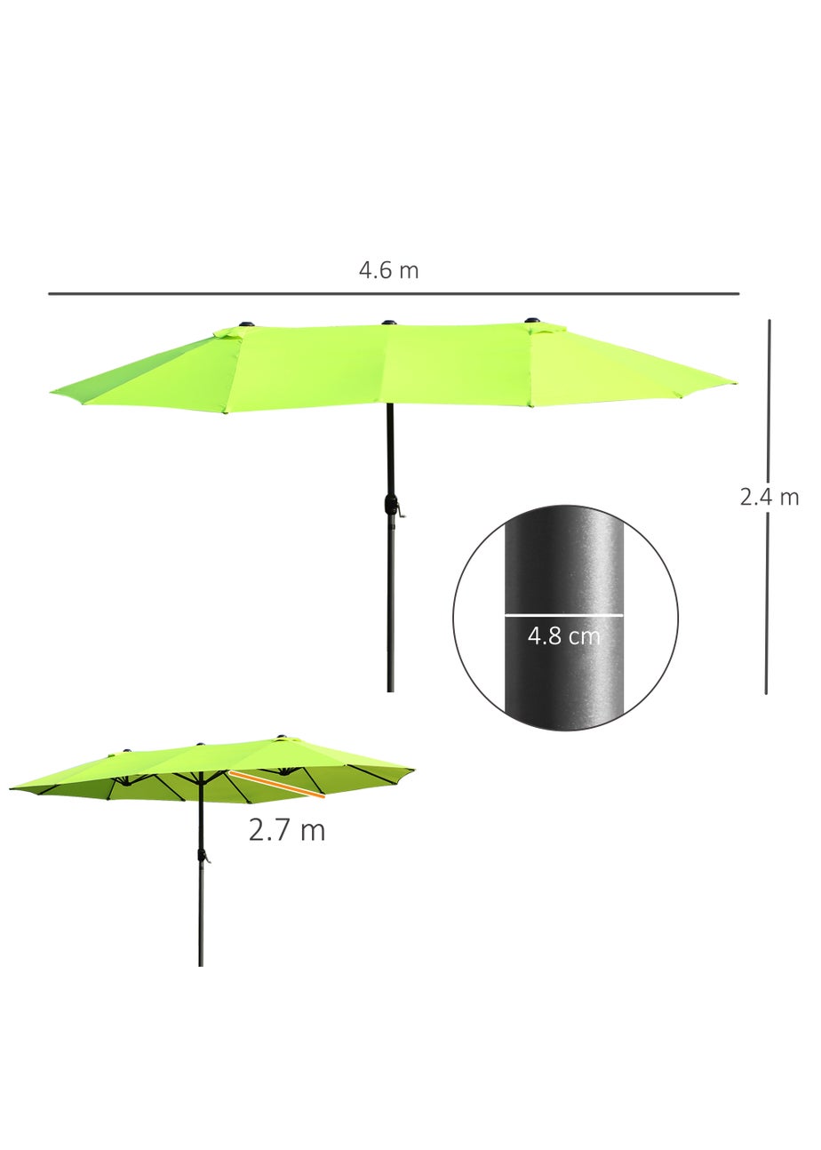 Outsunny Double-Sided Garden Parasol (4.6m) - NO BASE