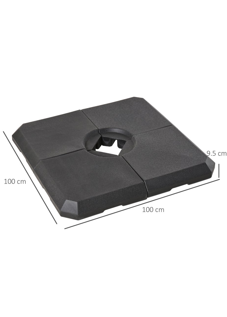 Outsunny 4 PCs Cantilever Parasols Base (Up to 120kg)